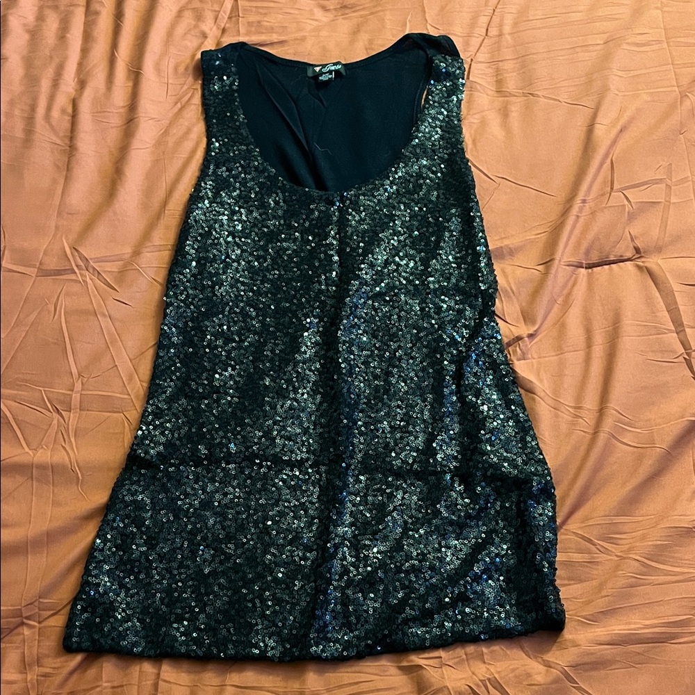 Guess Black Sequin Tank Top